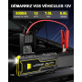 Démarreur de Batterie Voiture 4000A Démarreur d'urgence pour Voiture/Moto (Moteurs Jusqu'à 7.5L Essence/5.0L Diesel) 12V Booster