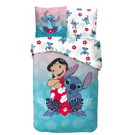 arlis Parure de Lit Stitch, Housse de Couette Réversible 140x200 cm, Taie d'oreiller 63x63 cm, 100% Coton (Parure de Lit Stitch,