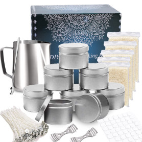 TEPENAR Kit de fabrication de bougies – Outils de bricolage de bougies en cire d'abeille comprenant un récipient résistant à la 