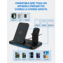 ZOVHYYA 4-en-1 Chargeur sans Fil 15W - Chargeur Induction Rapide avec 18W Adaptateur QC 3 pour Phone Apple 14 13 12 11 Pro i Wat