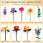 INVITOP Bouquet de Fleur Plantes Construction, 9 Set de Fleurs Artificielles à Construire, 845 PCS Fleur Botanical Collection, V