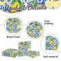Kotkiddy 20 Serviettes en Papier Citron Carreaux Bleus Jaunes Serviettes jetables décoration de Table pour fête