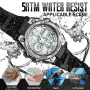 PINIDOUS Montre Homme Montre Digital Sport Homme M ilitaire étanche,Grand écran Analogique Digital Montre avec Alarme,LED,Chrono
