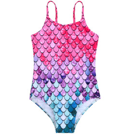 Nivofu Maillot de Bain Fille Enfant 3-12 Ans, Sirène Plage Maillot de Bain, Une Pièce Maillot de Bain en Tissu Souple à Séchage 