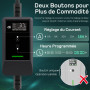 dé Chargeur Voiture Electrique 3,7kW [7m, 6/8/10/13/16A] Cable Recharge Voiture Electrique Type 2 avec Support Mural, Numérique 
