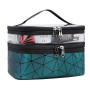 Trousse de Maquillage Portable Double Couche Trousse de Toilette Imperméable Pochette Sac Cosmétique de Voyage Vanity Case avec 