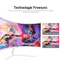 Gawfolk Écran PC 27 Pouces incurvé 280Hz Gaming Computer Moniteur, 1800R,1ms，FHD 1080p, 178 ° Grand Angle,Ultra - Mince Lunette,