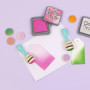 Craftelier - Kit de 2 Outils d'Application d'Encre et de Peinture de 30 mm de Diamètre + Récipients en Plastique Empilables | Id