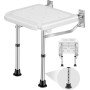 TINMAGI Chaise de Douche Pliante, Siège de Douche Rabattable, Tabouret de Douche avec Pieds Antidérapants, Montage Mural Jusqu'à
