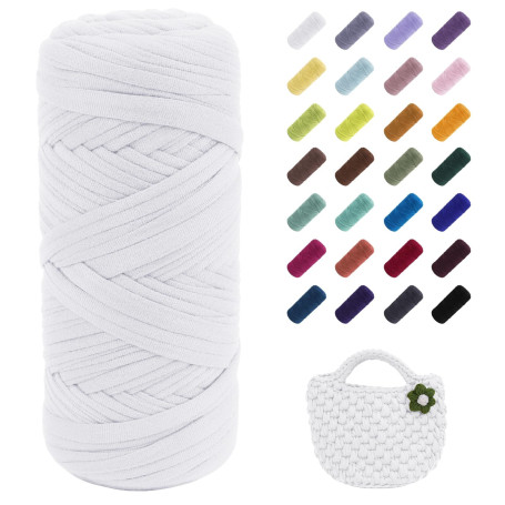 Uiopa Fil Crochet pour Sac, 200g/60m Fil Polyester Chunky Tshirt Yarn, Laine Tshirt Crochet Trapilho pour Sacs, Paniers, Tapis, 