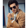 SAPPHERO Montre Homme en Acier Inoxydable Chronographe 50M Etanche Montres Analogique Quartz Date Classique Luxe Mode Montres Ca