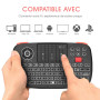 Rii i4 Mini Clavier sans Fil Bluetooth & 2.4 GHz (AZERTY) avec pavé Tactile, LED Backlit, Batterie Rechargeable pour iOS Windows