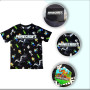 T-shirt enfant Creeper Minecraft - T-shirt garçon noir en coton avec imprimé officiel - T-shirt enfant gadget Minecraft - Idée c
