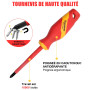 FOURROBBER Jeu de VDE tournevis et de pinces isolés,Kit de tournevis électrique isolé de 1000V avec testeur de tension, Électric
