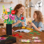Bouquet de Fleurs à Construction, 11 Fleurs Déco Artificielles en Briques avec 5 Roses, 765 Pièces, Cadeau Femme Fête des Mères 