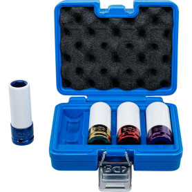 BGS 9847 | Jeu de douilles de puissance avec protection | 12,5 mm (1/2") | 17/19 / 21/22 mm | 4 pièces