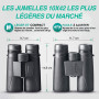 Slokey Jumelles 10x42 - Jumelles Professionnelles et Puissantes à Longue Portée - Prismes BAK4 et FMC Légers et Étanches - Idéal