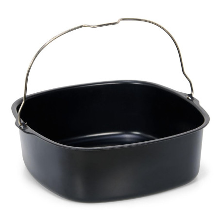 patisse 02858, Moule carré, Moule A Manqué avec anse pour Friteuse à Air Chaud Air Fryer XL & XXL, Noir, 20 x 7 Cm, Acier Revêtu