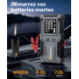 6000A Booster Batterie Voiture,Démarreur de Voiture (Jusqu’à 9 L Essence et 7 L Diesel),Jump Starter 12V avec Câbles de Démarrag