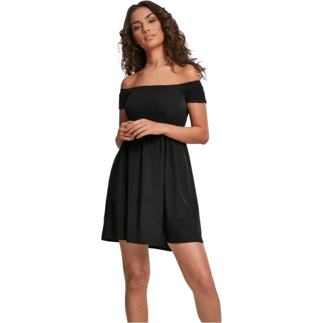 Urban Classics Damen Ladies Smoked Off Shoulder Dress