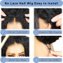 Perruque Bresilienne Half Wig Human Hair 200 Densité Deep Wave Glueless Headband Wigs Perruque Femme Naturelle Cheveux Human Hai