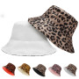 LUKIUP Chapeau de Pêche Réversible Imprimé Léopard Seau Chapeau de Soleil Pliable pour Femmes et Hommes Chapeau De Soleil D'Été 