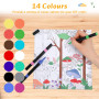 VynyQoo 14 Couleurs Marqueur Peinture Acrylique, Feutres Acrylique, Stylos de Peinture à Double Pointe, Feutres Coloriage Adulte