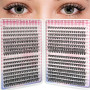 LUFFLOK 640pcs Kit Extension Cils Individuels, 30D+40D+50D+60D Faux Cils, Faux Cils Bouquet Volume Russian D Curl DIY Extensions