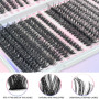 LUFFLOK 640pcs Kit Extension Cils Individuels, 30D+40D+50D+60D Faux Cils, Faux Cils Bouquet Volume Russian D Curl DIY Extensions