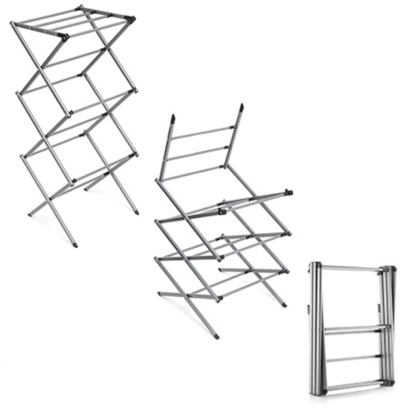 Séchoir à Linge Métallique Pliable et Extensible avec 3 Hauteurs Cloxy InnovaGoods 11 Barres