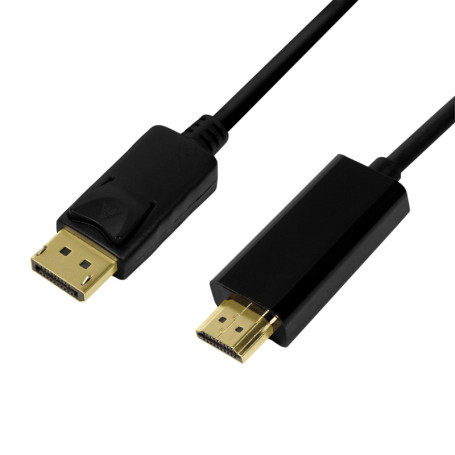 LogiLink CV0126 câble vidéo et adaptateur 1 m DisplayPort HDMI Type A (Standard) Noir