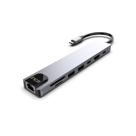 Inca ITPC-7T hub & concentrateur USB Type-C 1000 Mbit/s Aluminium