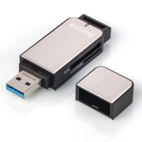 Hama 123900 lecteur de carte mémoire USB 3.2 Gen 1 (3.1 Gen 1) Noir, Argent