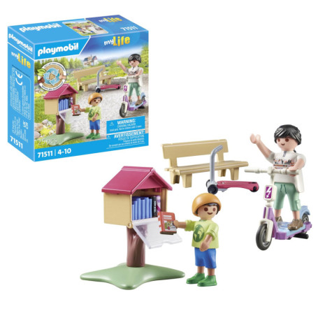 71511 - Playmobil - Boite a livres avec maman et enfant