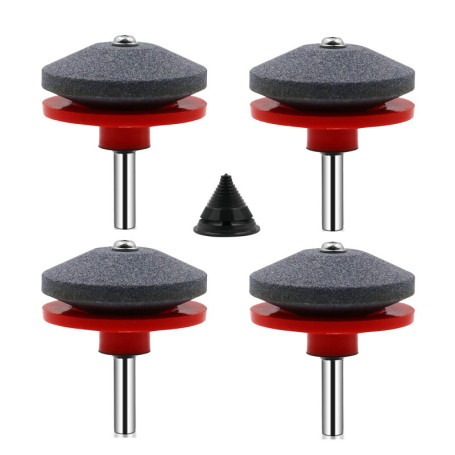 SIYI-XIU 4 Pièces Affuteur Lame Tondeuse Gazon Universel Aiguiseur de Tondeuse Accessoires pour Tondeuses avec 1Pcs Kit D'équili