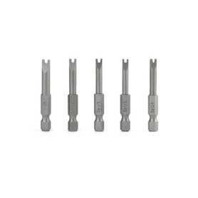 QWORK® 5 Pcs Embouts de Tournevis en Forme de U, Embouts de Tournevis Magnétiques en Alliage d'Acier S2 Longueur 50mm 1/4" Tige 