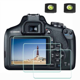 ULBTER Protection écran pour Canon EOS 2000D 1300D 1200D et Housse de Sabot, 2000D Verre Trempé Dureté 9H Screen protector -Lot 