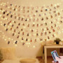 Microwear Guirlande Photo,10M100LED 8Modes,Alimenté par USB ou Batterie,avec Télécommande,Lumineuse LED d'intérieur pour Chambre