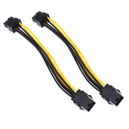 Create idea 2 PCS 6 Broches à 8 Kit Carte Graphique Adaptateur Secteur Connecteur de Câble Express Convertisseur Courant Mère 18