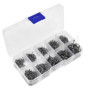 Skyzone Hameçon de Pêche, Lot de 500 Hameçons en Acier Carbone 10 tailles assorties (3#-12#) avec ardillons hameçons mer avec bo