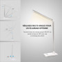 SLATOR Lampe de Bureau LED, Dimmable 5 Modes de Couleur 10 Niveaux de Luminosité, Flexible Contrôle Tactile Protection des Yeux,