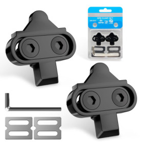 Cales de vélo compatibles avec Les pédales sans Clips, Jeu de plaques de Chaussures de vélo compatibles SPD Antidérapantes Pédal