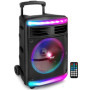 Pyle Enceinte Bluetooth Puissante-600 W, Enceinte Sono Portable, sans Fil, Eclairage LED et avec Roues, SD/USB/AUX, Karaoke Adul