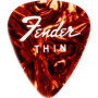 Fender »FINE ELECTRIC PICK TIN« Médiators dans boîte de collection - 12 Pièces - Celluloid - Forme 351-3 Épaisseurs - Couleur To
