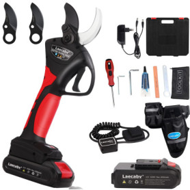 Laecabv Ciseaux de taille électriques de 40 mm progressifs ciseaux de taille à batterie téflon revêtus lames pour olive, vignobl