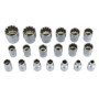 Douilles multi-empreintes Gear Lock 1/2" I 8-32 assortiment outillage Torx intérieur extérieur I kit de 19 pièces