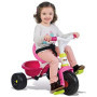 Smoby - Tricycle Be Fun Confort Rose - Vélo Enfant Dès 10 Mois - Evolutif - Canne Parentale avec Sacoche - Arceau de Sécurité - 