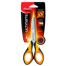 Maped - Ciseaux Ultimate 17 cm ambidextres - Ciseaux symétriques - Qualité de coupe et confort extrême - Garantie à vie - Orange