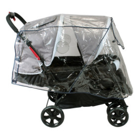 Bambisol Habillage de Pluie pour Poussette Double avec Canopy Transparent