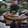 Baumalu 385051 Service à Fondue Fonte Noir avec Plateau en Bois, Métal